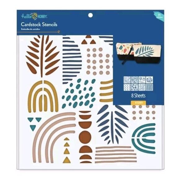 Hello Hobby Cardstock Stencils 8 Sheet Pack 11 Modern Design Be Kind Laugh 12" - Picture 1 of 5